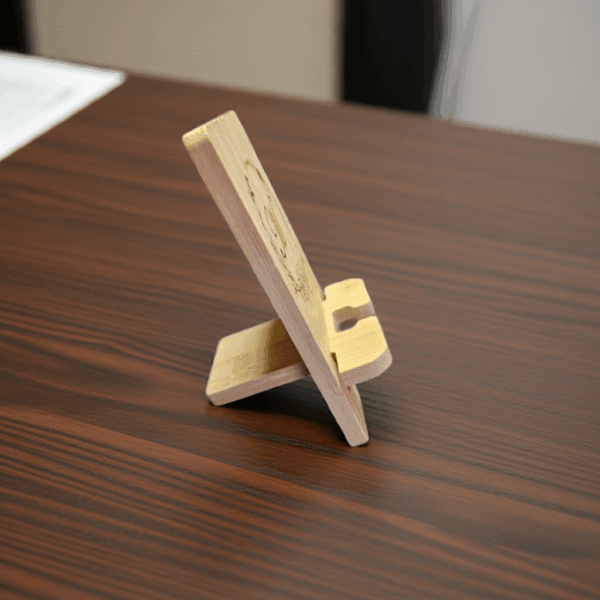 Bamboe Telefoonhouder – Te personaliseren met eigen letter - Afbeelding 2