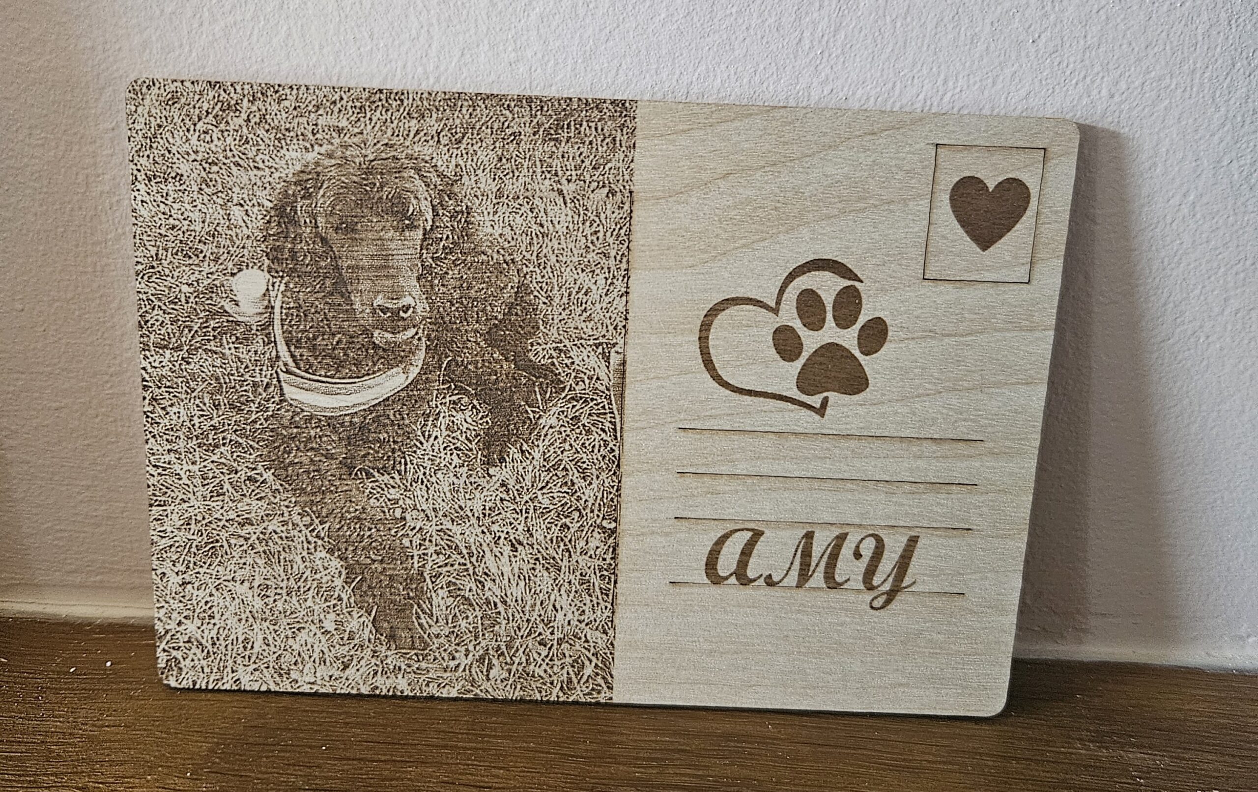 Unieke Houten Ansichtkaart: Jouw Foto, Jouw Woorden