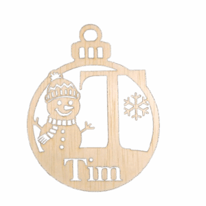 Unieke Gepersonaliseerde Houten Kerstbal - Met Jouw Eigen Naam