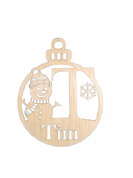 Unieke Gepersonaliseerde Houten Kerstbal - Met Jouw Eigen Naam