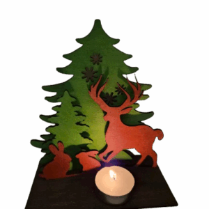 Handgemaakte Houten Waxinelichthouders in kleur - Sfeervolle Decoratie voor de Feestdagen